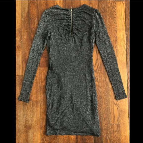 Ted Baker Long Sleeve Metallic Silver Knot Dress - Picture 5 of 10
